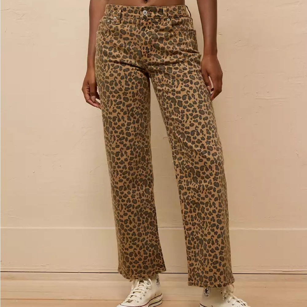 AE Stretch Leopard High-Waisted Stovepipe Ankle Pant